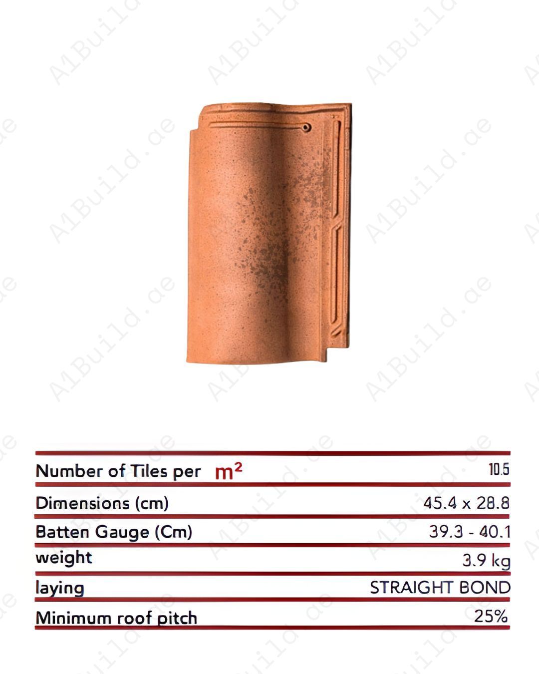 Vulcano roof tile in dark terracotta style — weather-resistant, durable, 50-year guarantee, 10.5 tiles per m². Modern bold roofing look.