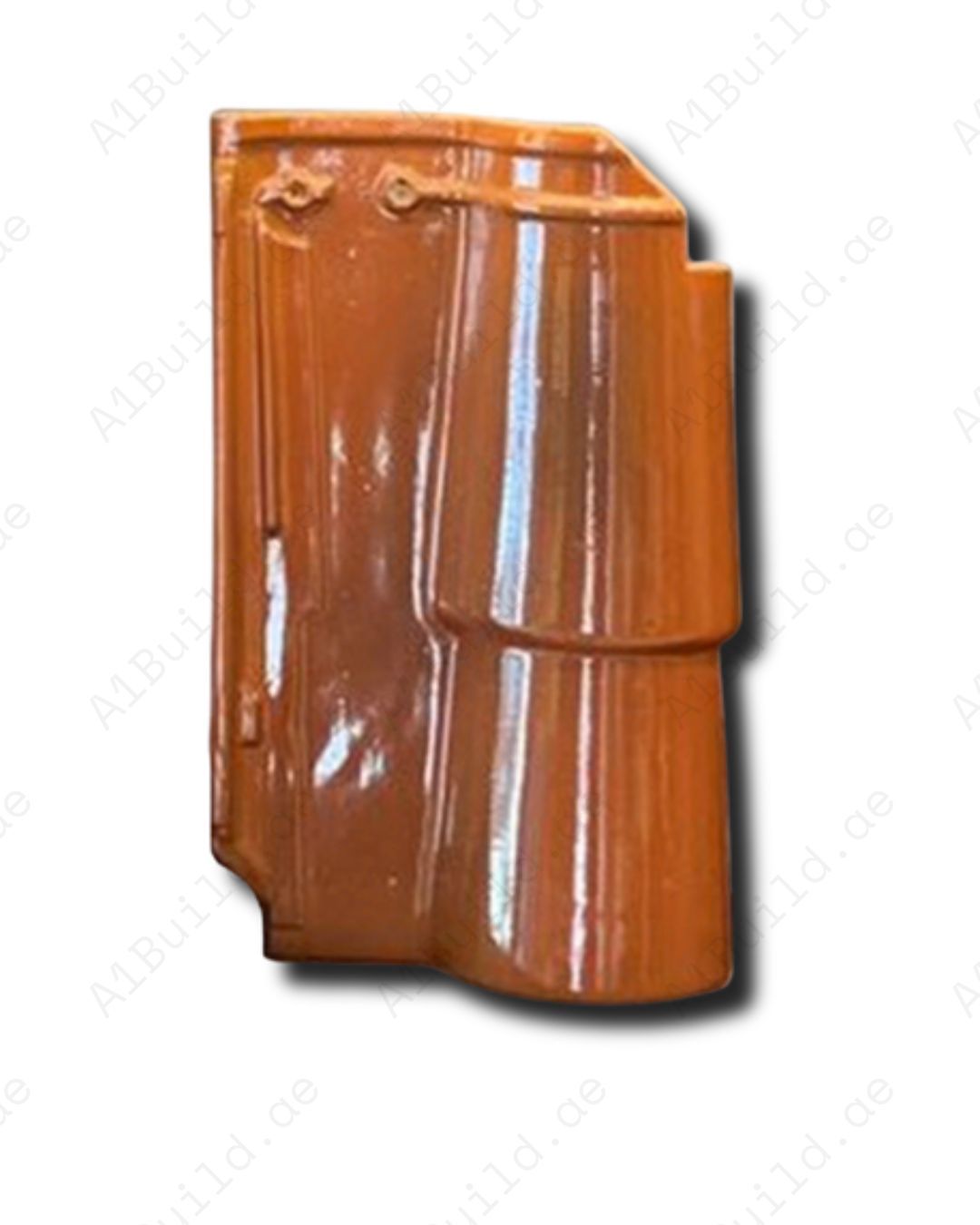 Warm Brown Earth-Tone Roof Tile 41.5×28.4 cm. Glazed ceramic, 3.2kg, 14/m². Earthy, durable, and water-resistant roofing.