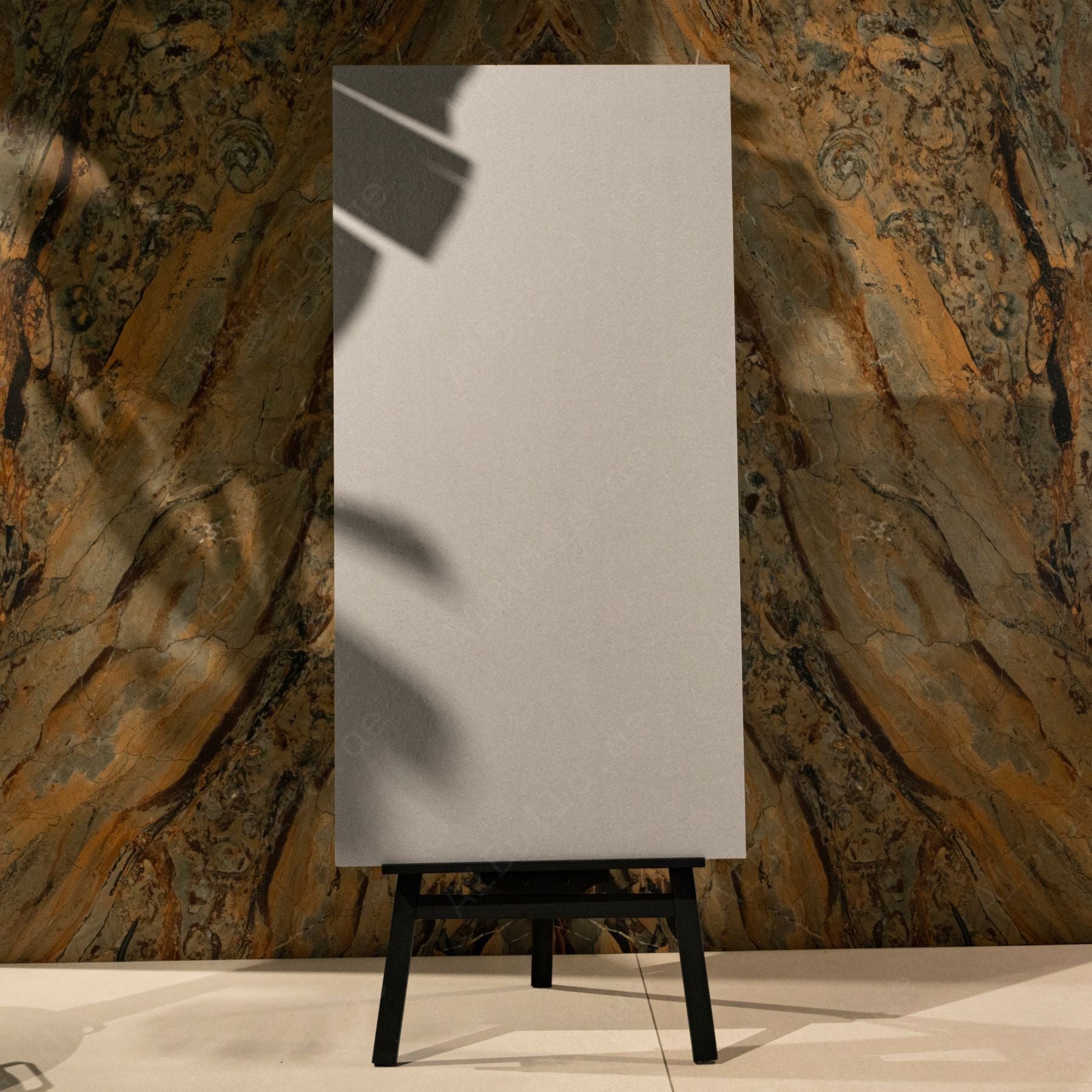 Warm Stone porcelain tile in 60x120cm size featuring warm stone tones, natural texture and durable 9mm thickness for floors and walls.