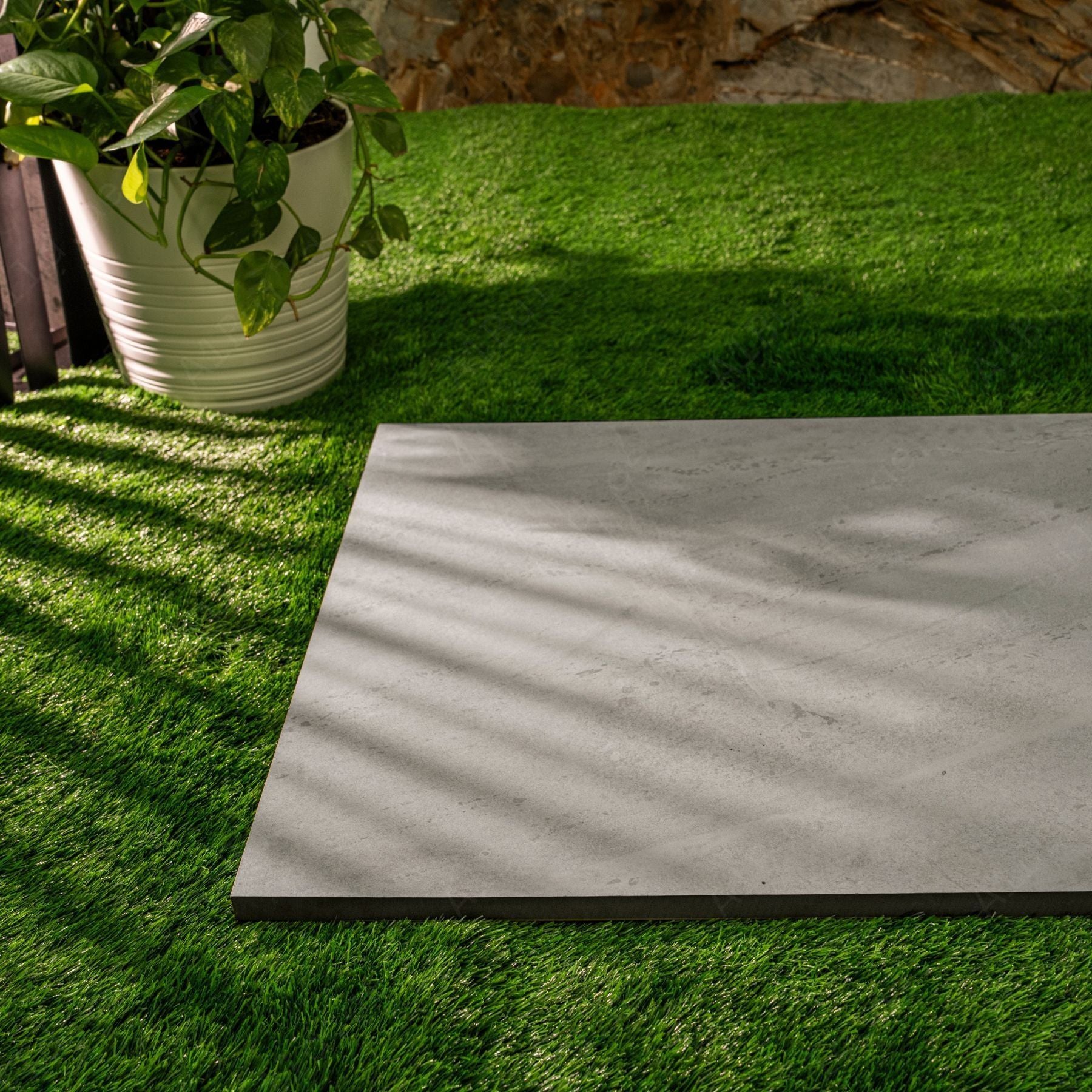 White Travertine matt porcelain tile 60x120cm x 2mm with elegant stone texture, durable large format surface ideal for modern floors, walls and premium interiors.