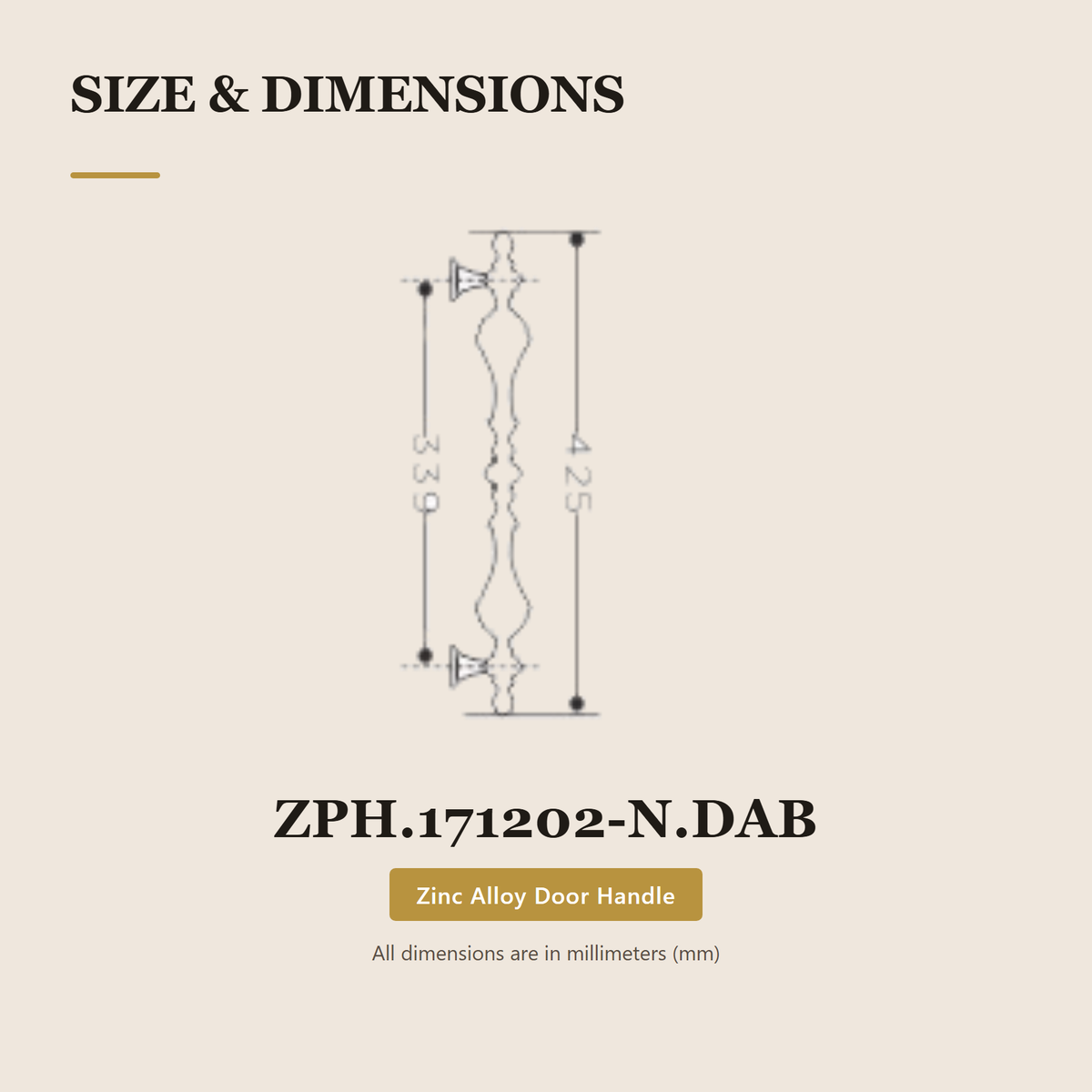 ZPH.171202-N – Premium Zinc Alloy Door Pull Handle