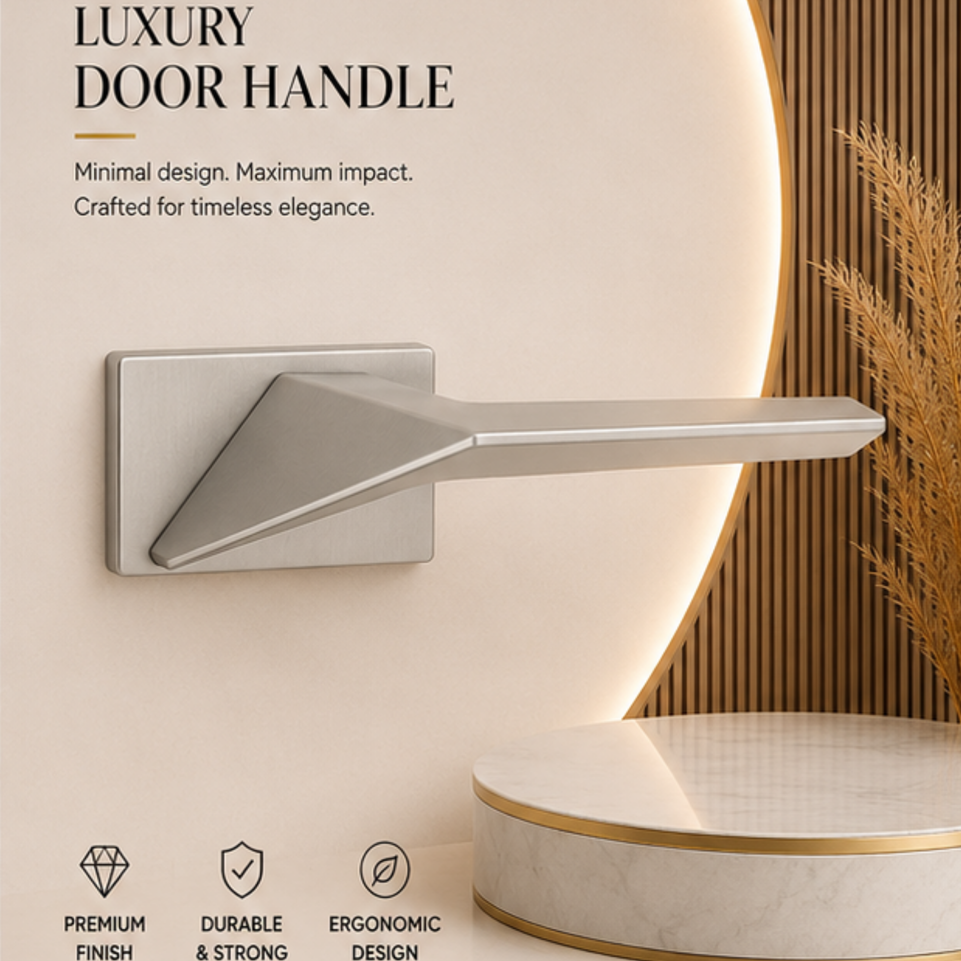 ZR-501 premium zinc alloy door lock handle in Matt Satin Nickel finish. Durable architectural lockset for luxury homes, offices, and modern interiors.