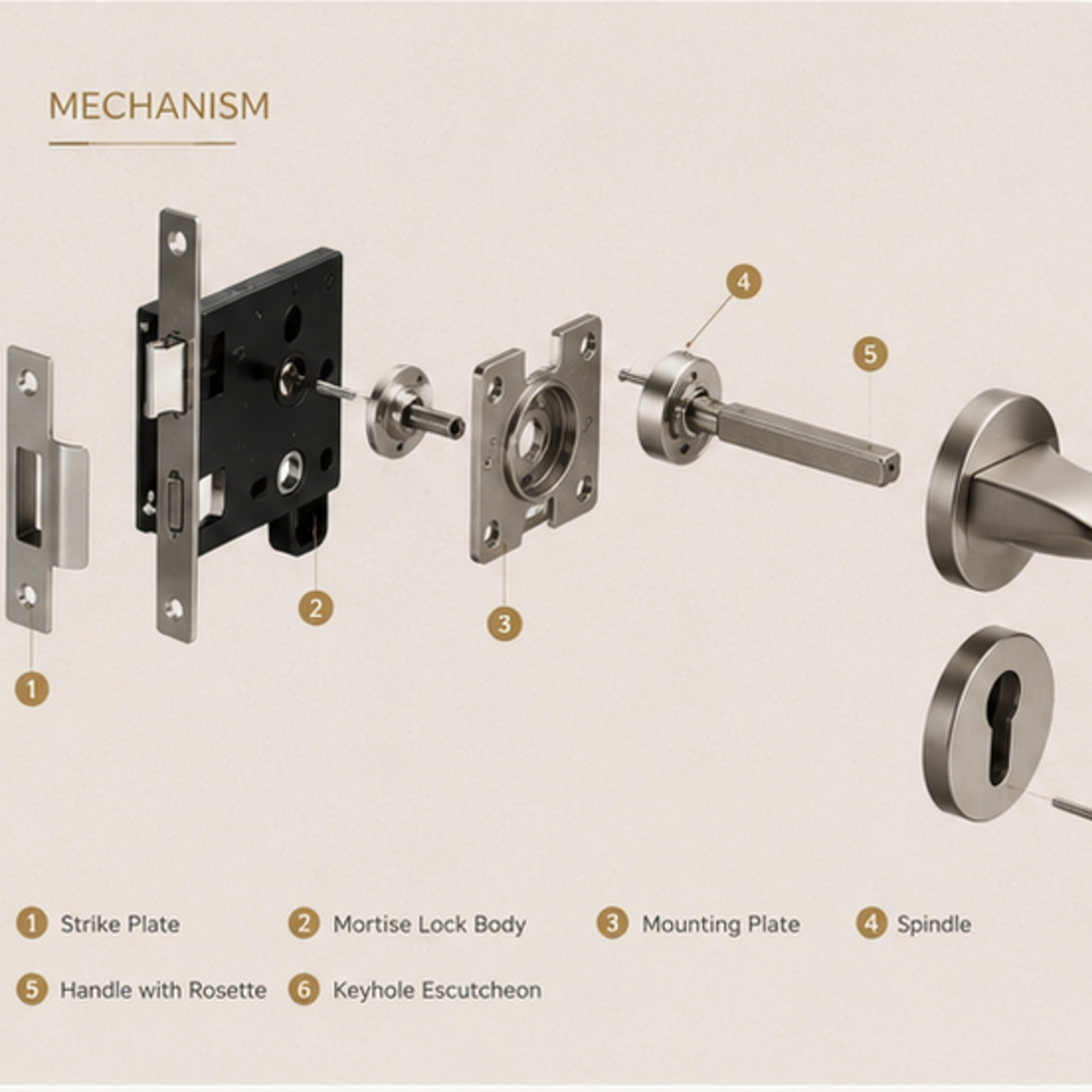 ZR180606 Cylenik Lerk door handle in zinc alloy with Black Satin Nickel and MSN PVD finish. Durable 149x53mm luxury handle for modern interiors.