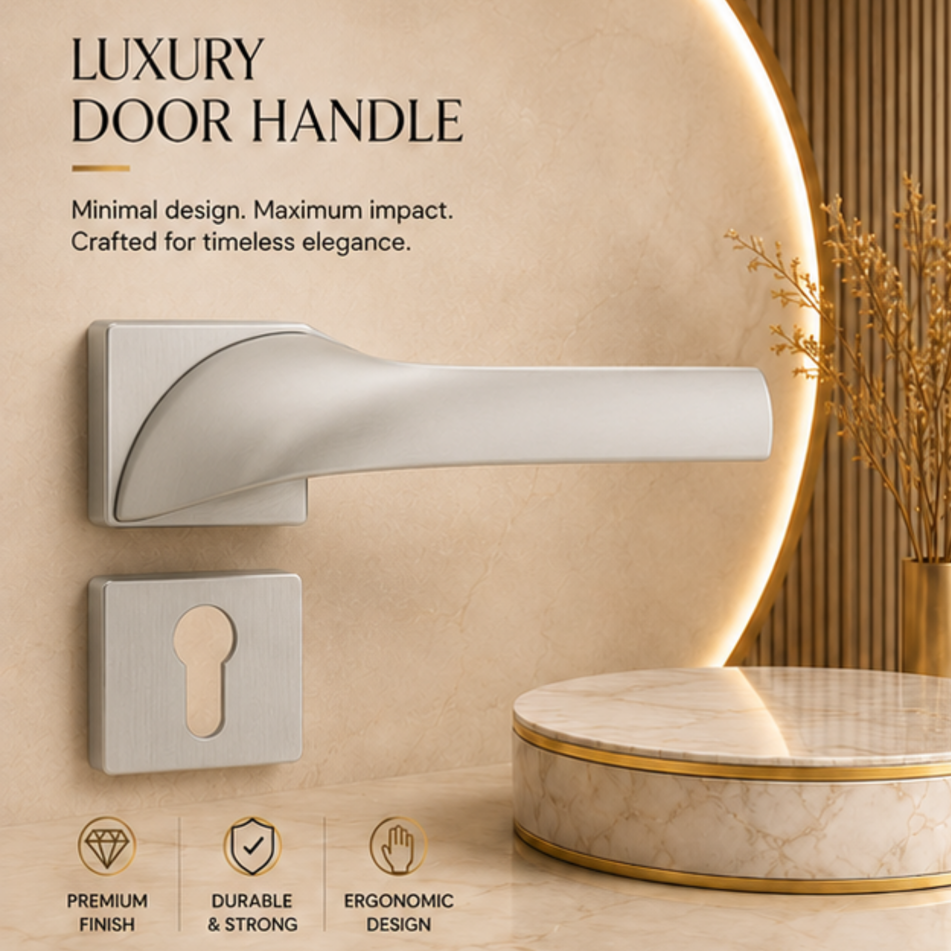 ZR18101 premium zinc alloy door lock handle in Matt Satin Nickel finish. Durable architectural hardware for modern homes, offices, and hotels.