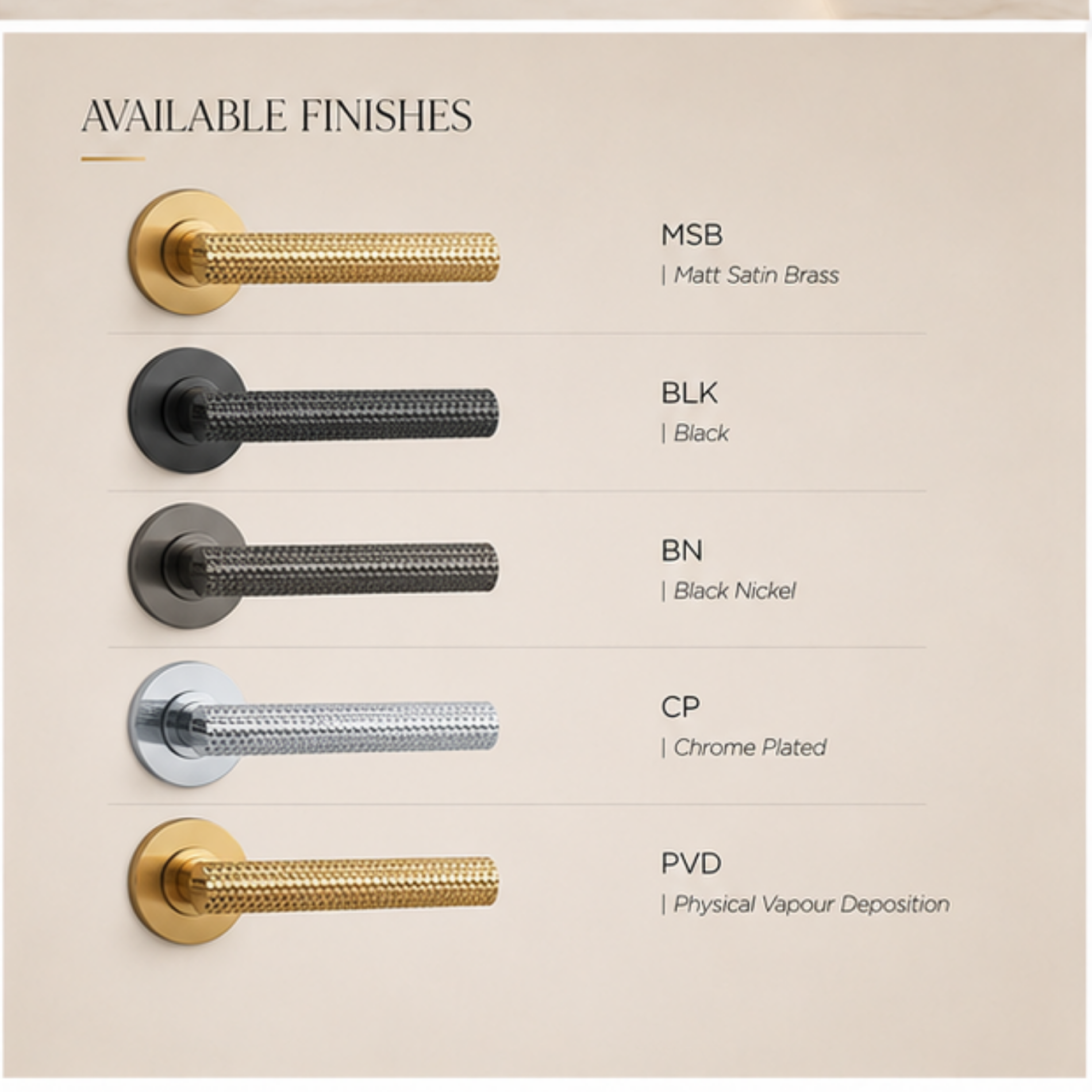 ZR191241 luxury zinc alloy door handle with Black, Chrome, Black Nickel & Satin Nickel PVD finishes. Durable 139x53mm modern interior hardware solution.