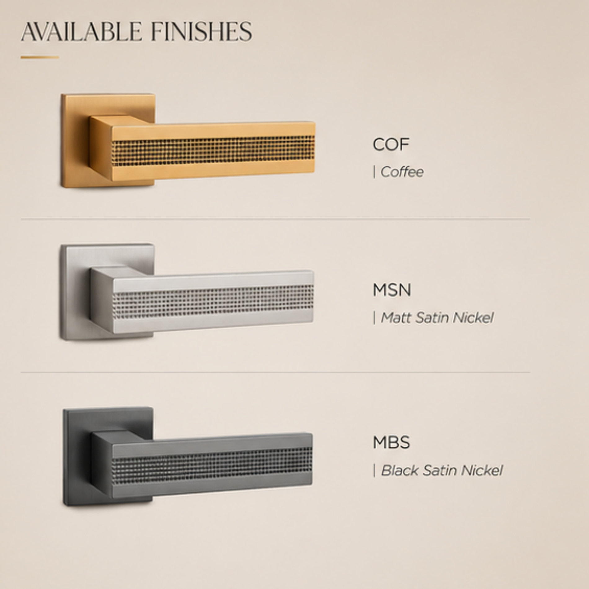ZR200751 luxury zinc alloy door handle with COF Coffee, Black & Satin Nickel PVD finishes. Durable 129x53mm designer hardware for modern interiors.