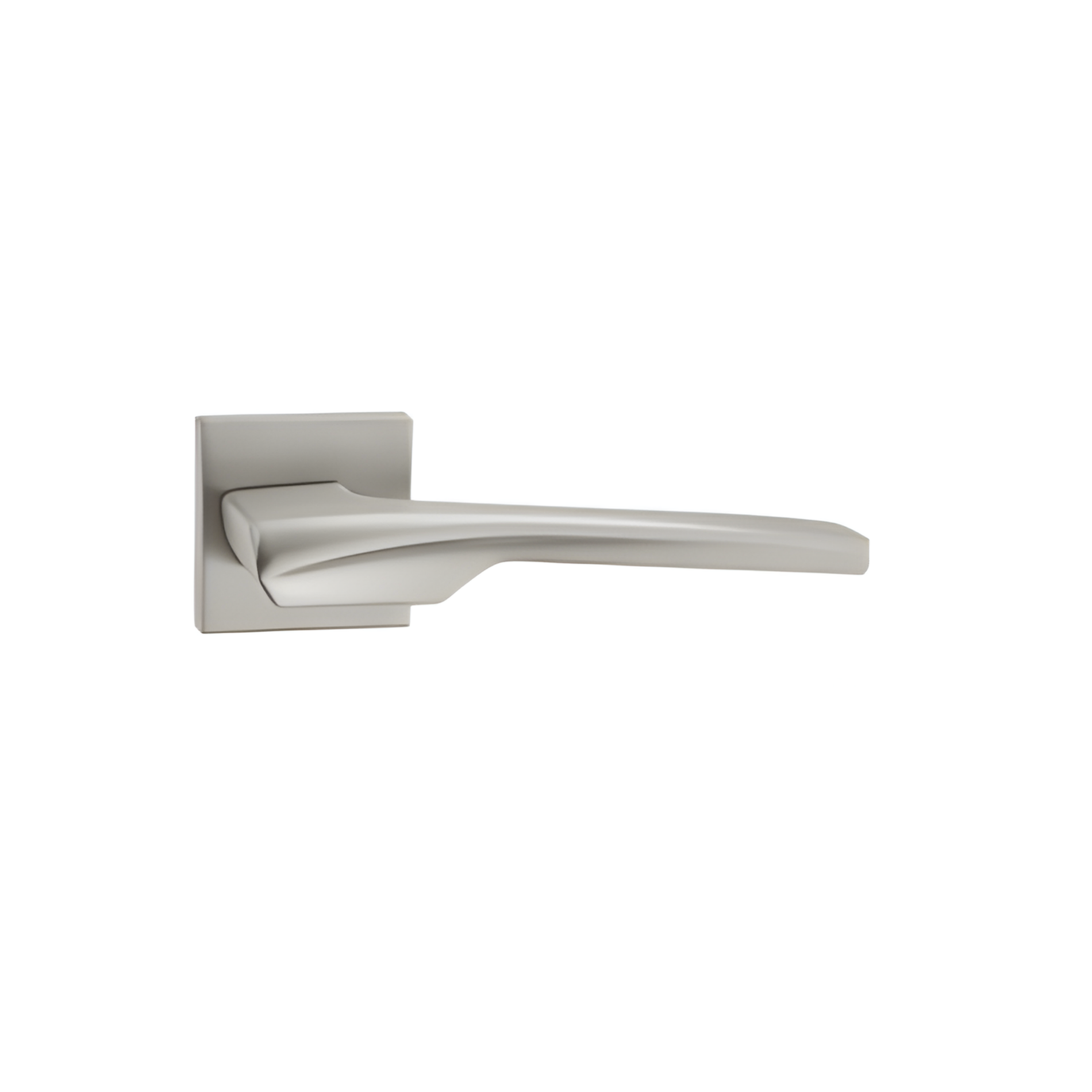 ZR200754 premium zinc alloy door lock handle in Matt Satin Nickel finish. Durable modern architectural hardware for homes, hotels, and offices.