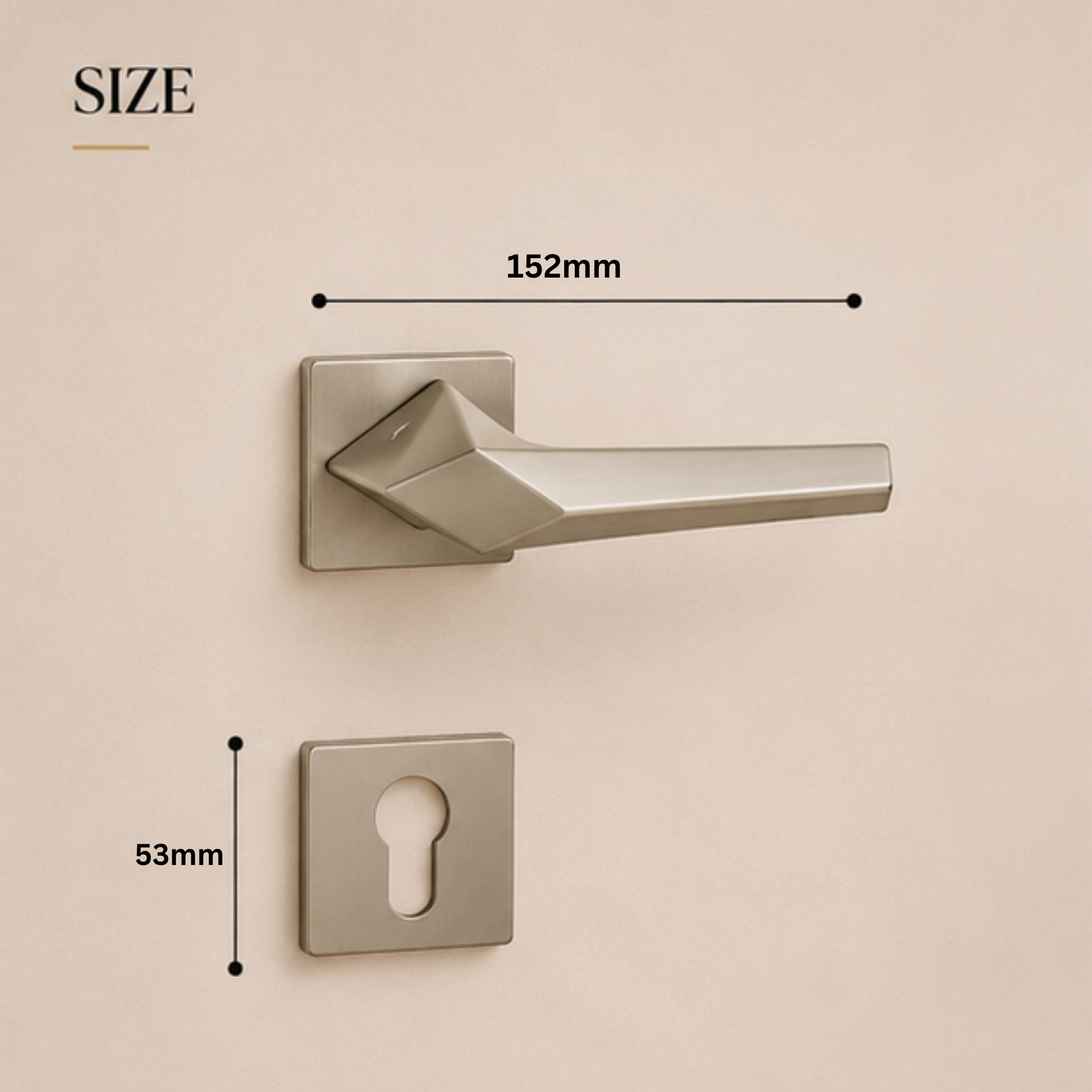 ZR200819 premium zinc alloy door lock handle in Matt Satin Nickel finish. Durable architectural hardware for luxury homes, offices, and modern interiors.