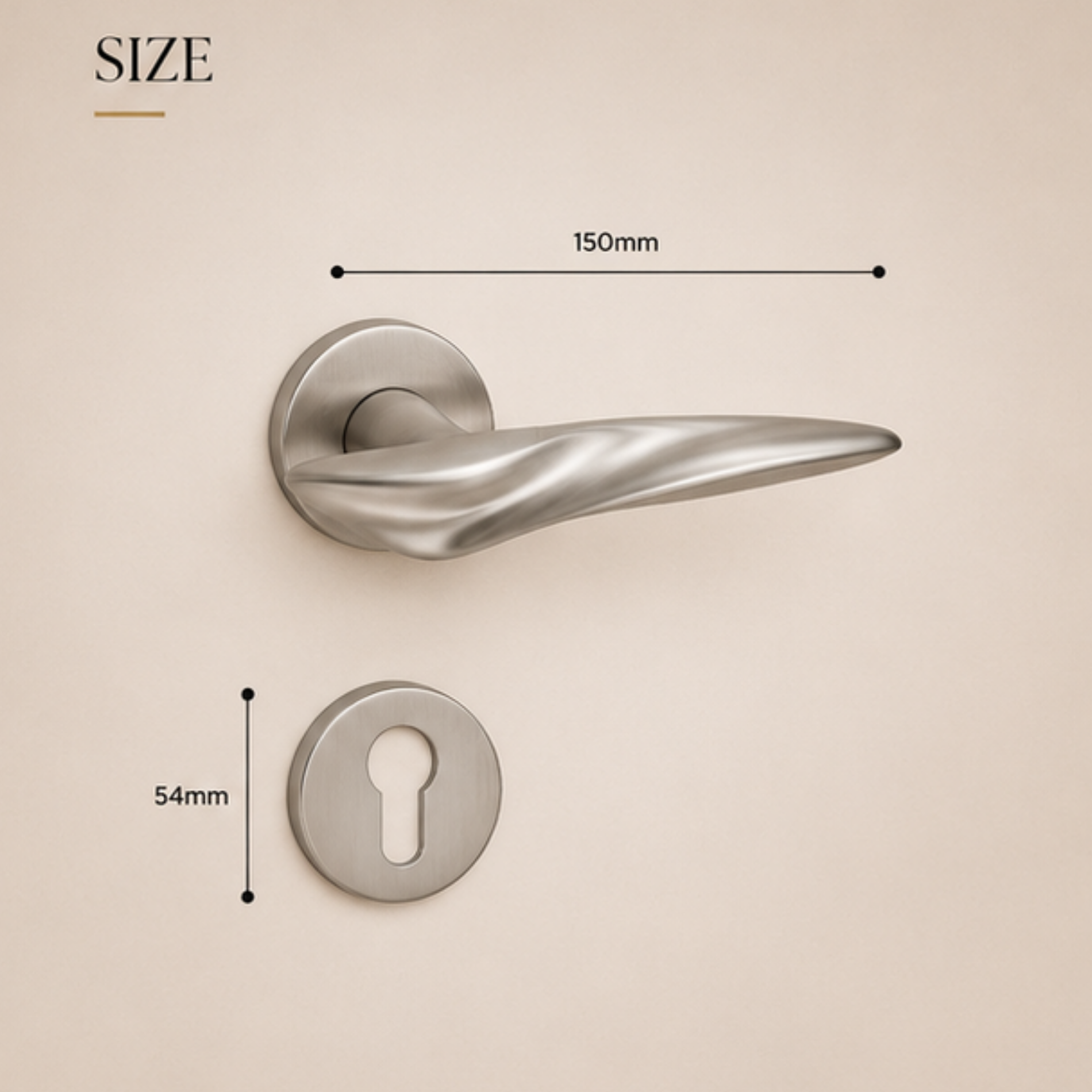 ZR200988 luxury zinc alloy door handle in Matt Satin Nickel and Black finish. Durable 150x54mm designer hardware for modern luxury interiors.
