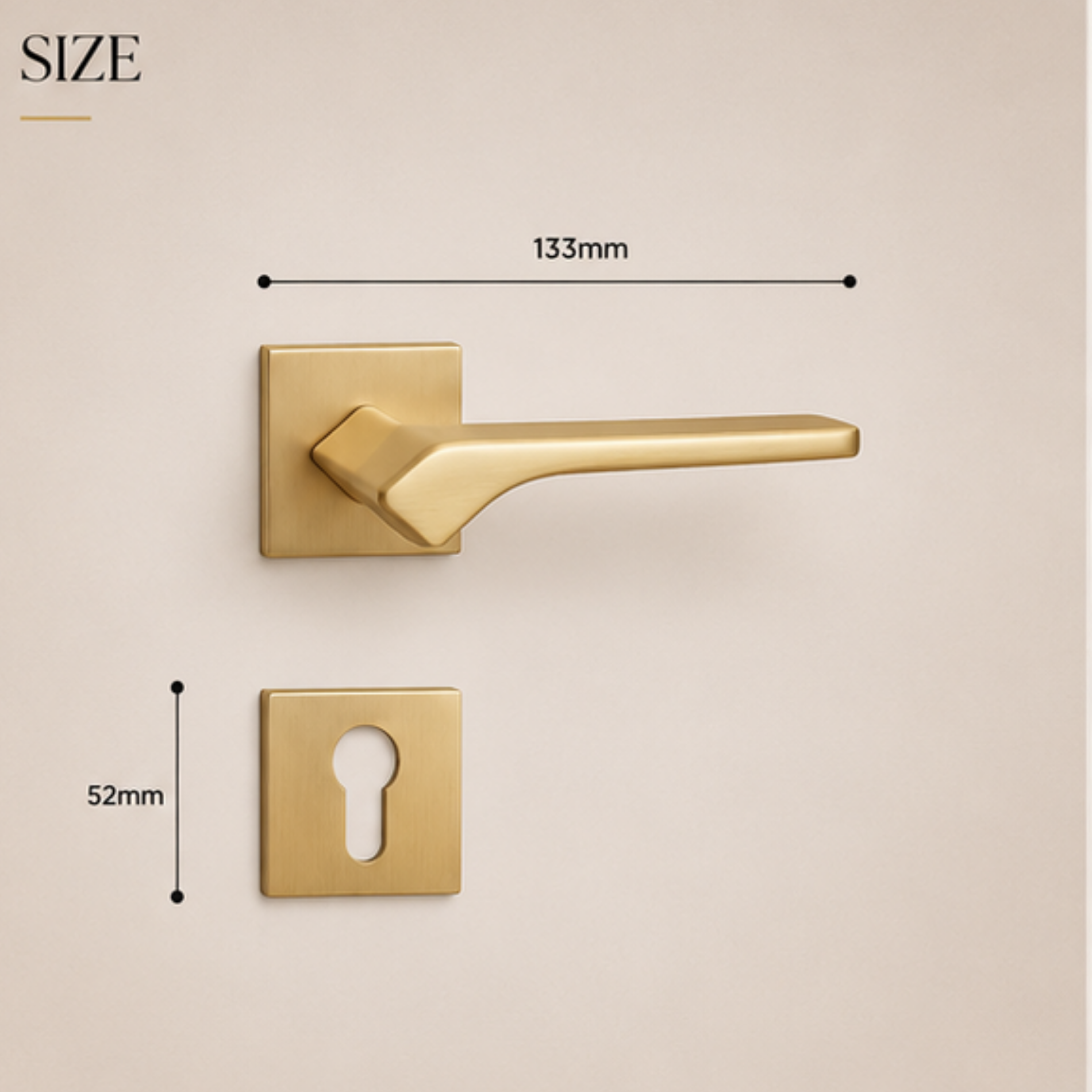 ZR210438 luxury zinc alloy door handle with Black, Satin Nickel, Antique Brass PVD finishes. Durable 133x52mm modern architectural hardware solution.