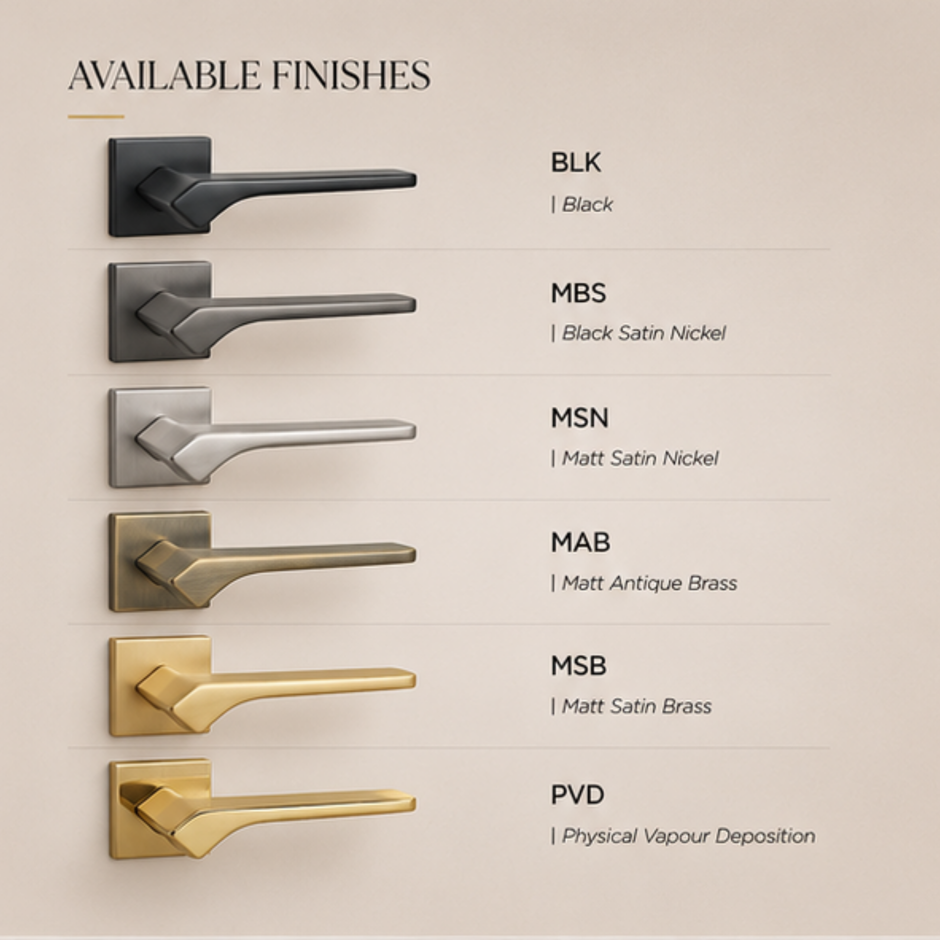 ZR210438 luxury zinc alloy door handle with Black, Satin Nickel, Antique Brass PVD finishes. Durable 133x52mm modern architectural hardware solution.