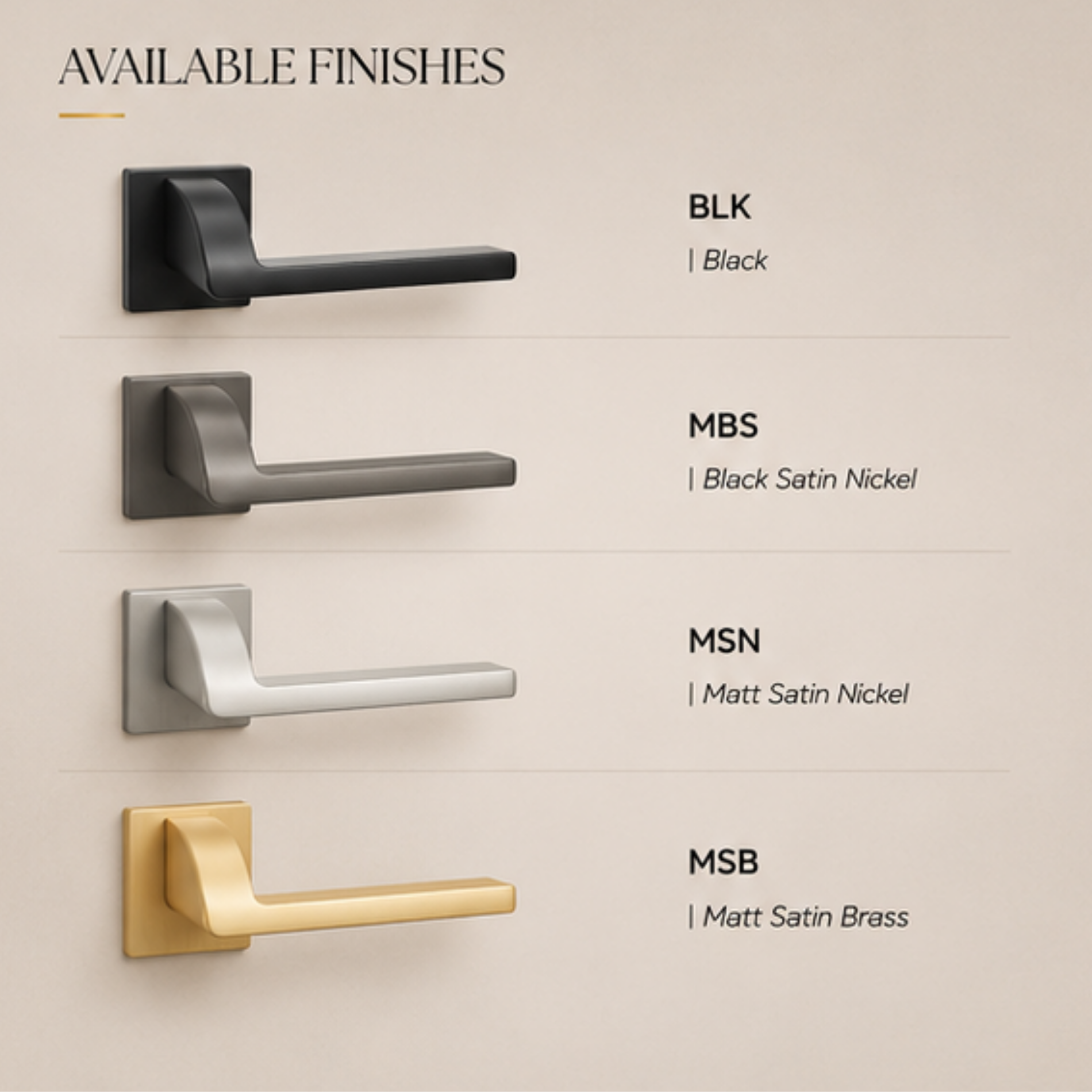 ZR220538 luxury zinc alloy door handle in Black, Satin Nickel & Satin Brass finishes. Durable 135x52mm modern designer hardware for interiors.