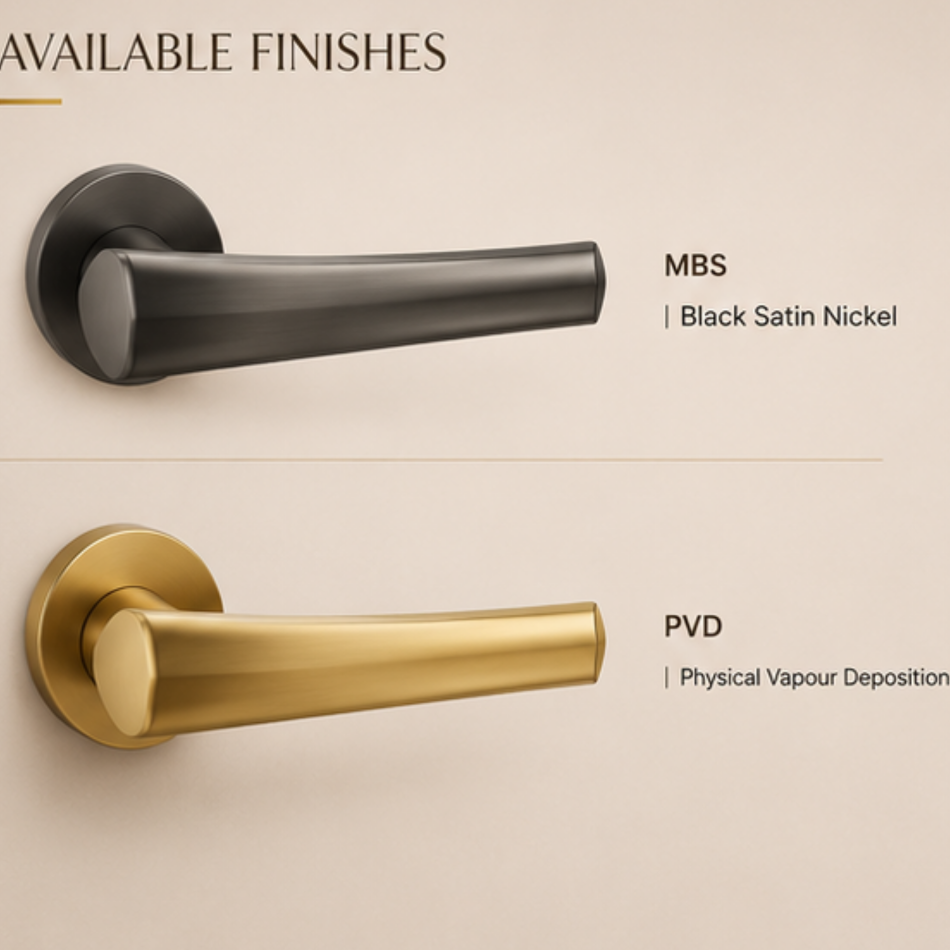 ZR230444 luxury zinc alloy door handle with Black Satin Nickel PVD finish. Premium architectural hardware for modern homes, hotels and offices.