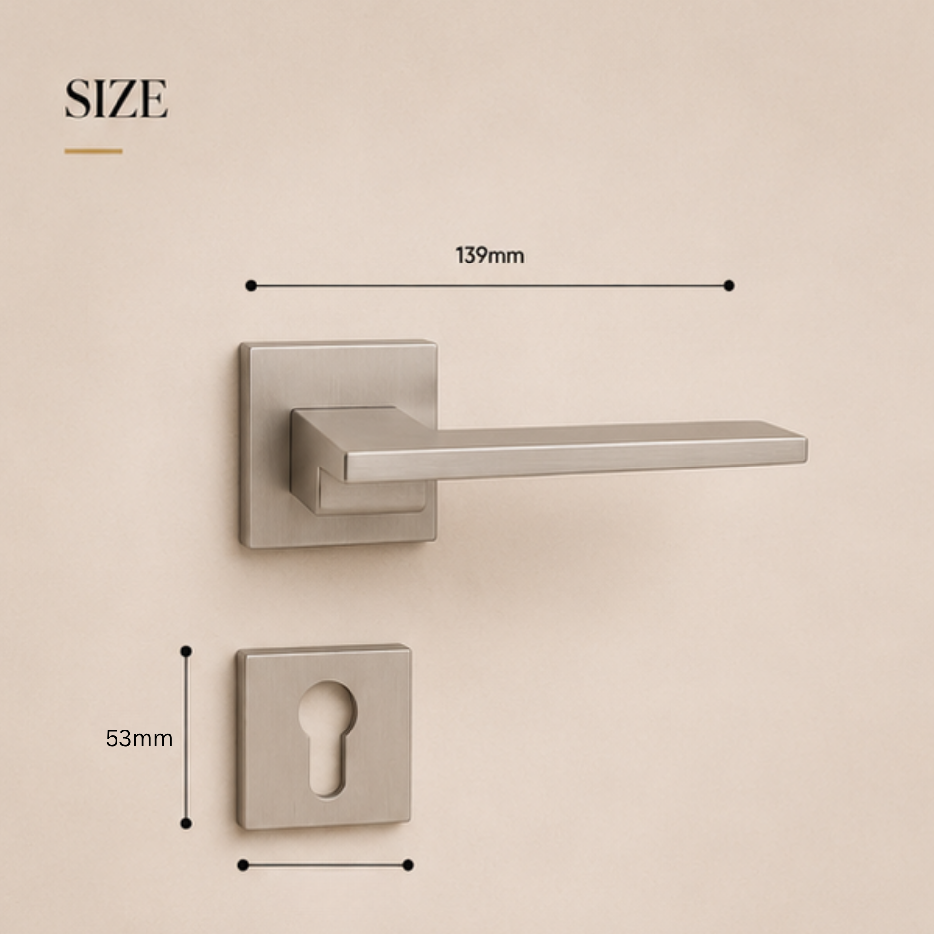 ZR230455 luxury zinc alloy door handle in Satin Brass, Coffee and Antique Brass finishes. Premium designer hardware for warm modern interiors.