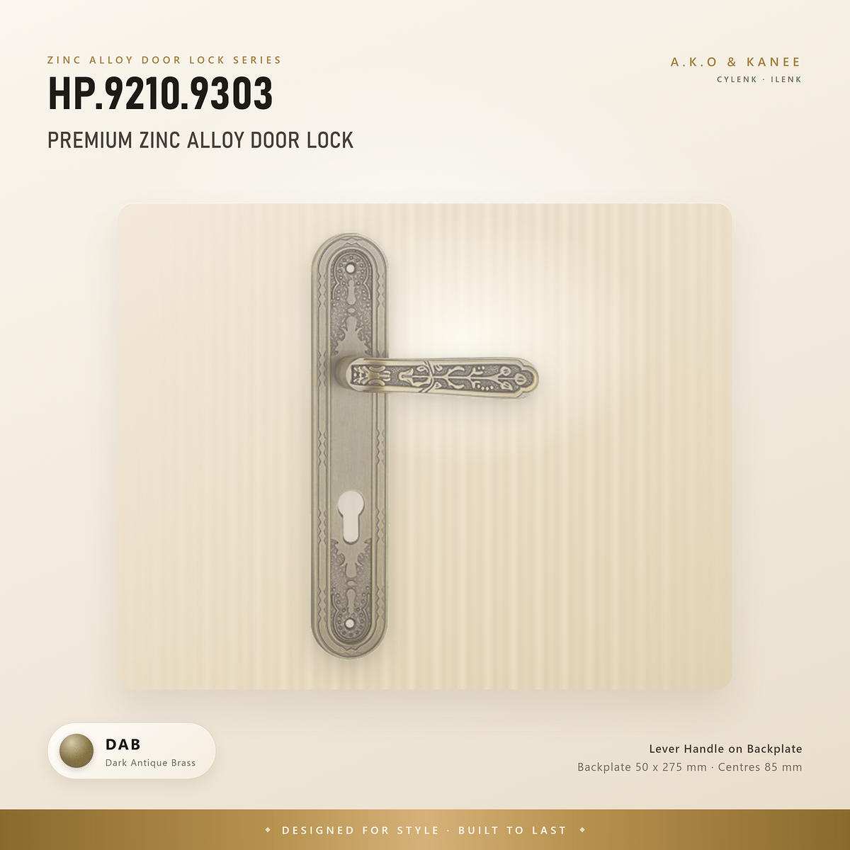 HP.9210.9303 – Premium Zinc Alloy Door Lock (DAB)