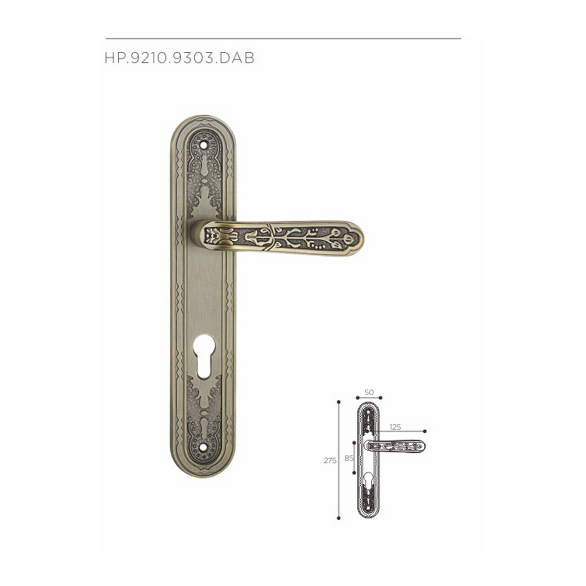 HP.9210.9303 – Premium Zinc Alloy Door Lock (DAB)