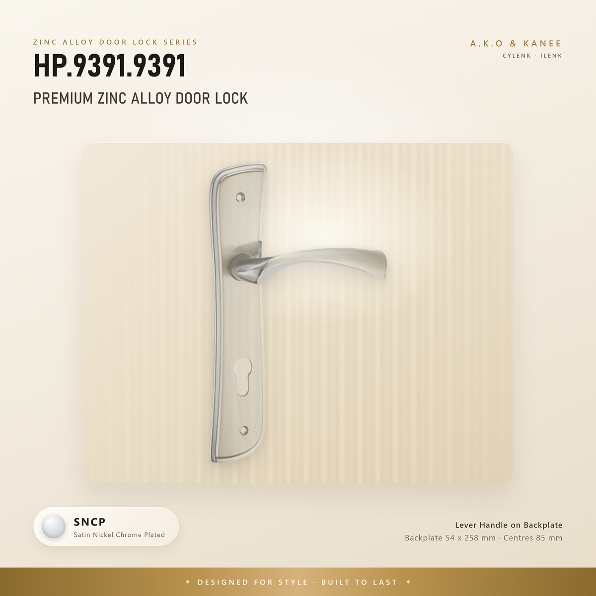 HP.9391.9391 – Premium Zinc Alloy Door Lock (SNCP)