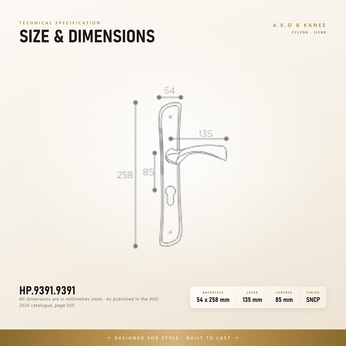 HP.9391.9391 – Premium Zinc Alloy Door Lock (SNCP)