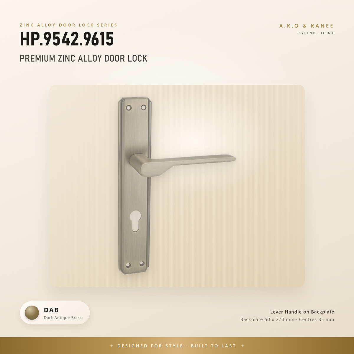 HP.9542.9615 – Premium Zinc Alloy Door Lock (DAB)