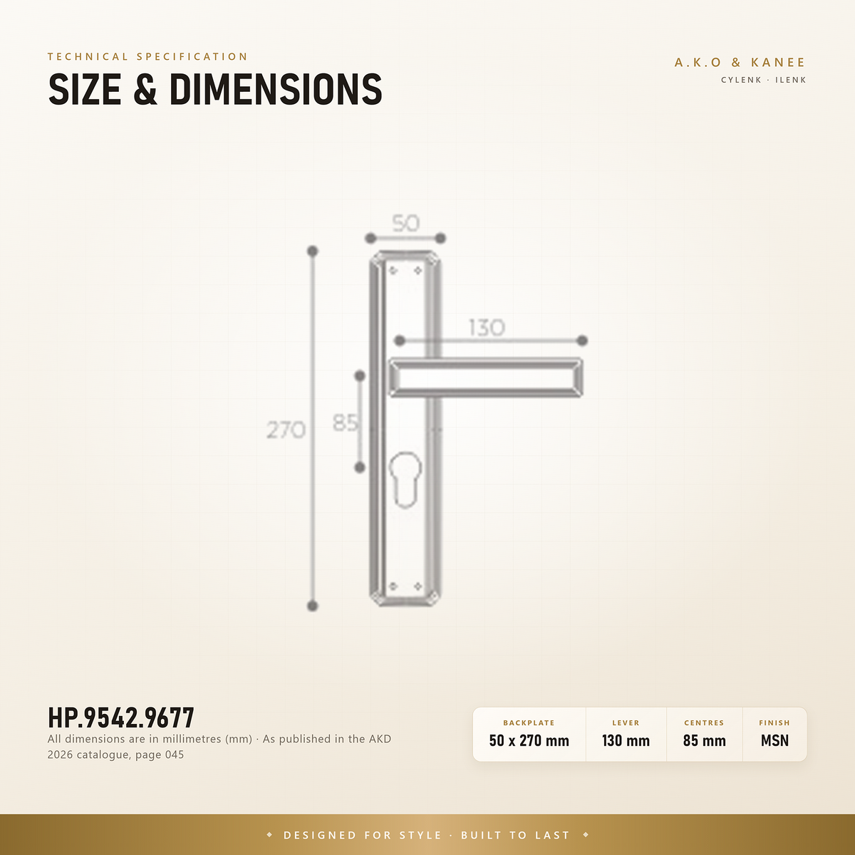 HP.9542.9677 – Premium Zinc Alloy Door Lock (MSN)