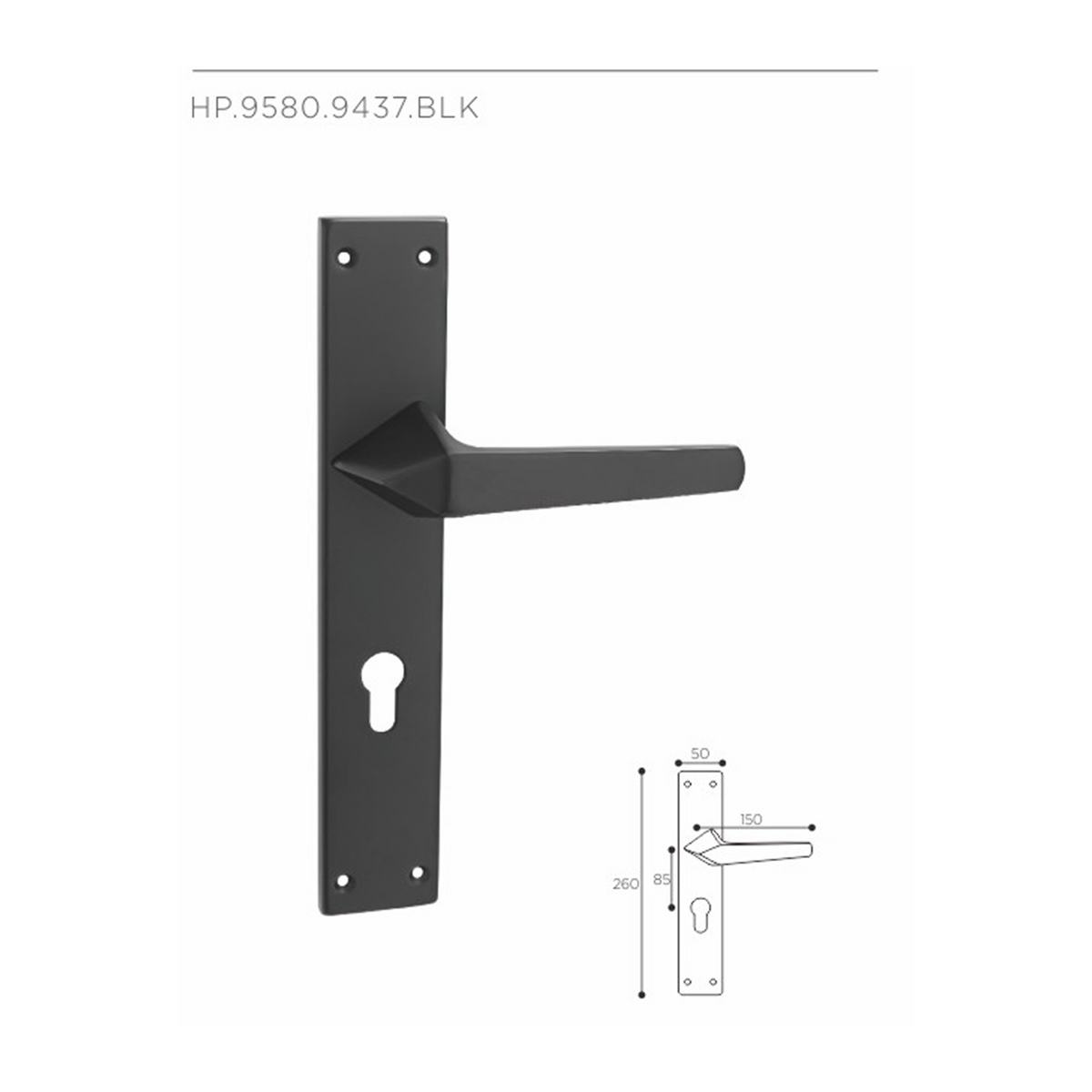HP.9580.9437 – Premium Zinc Alloy Door Lock (BLK)