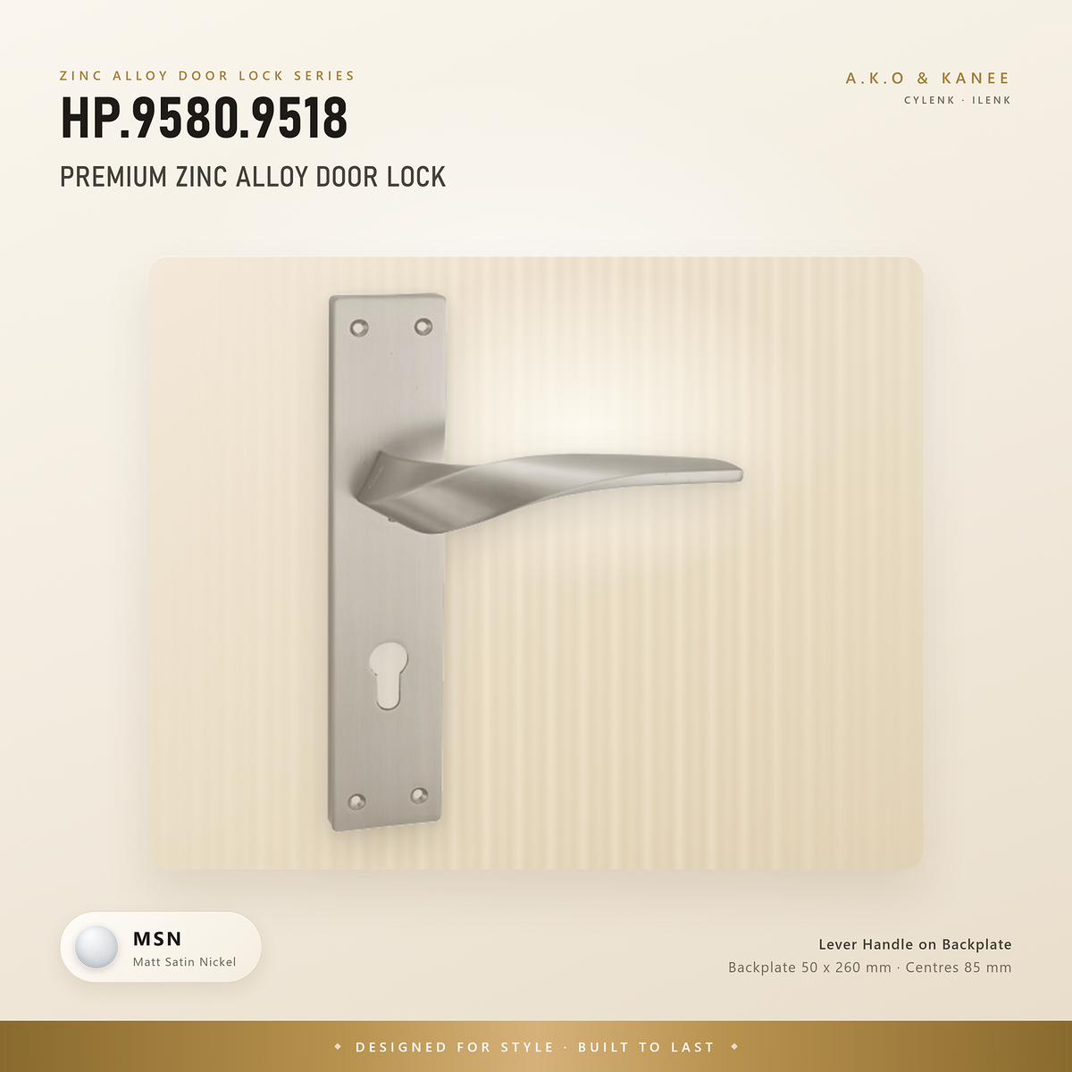 HP.9580.9518 – Premium Zinc Alloy Door Lock (MSN)
