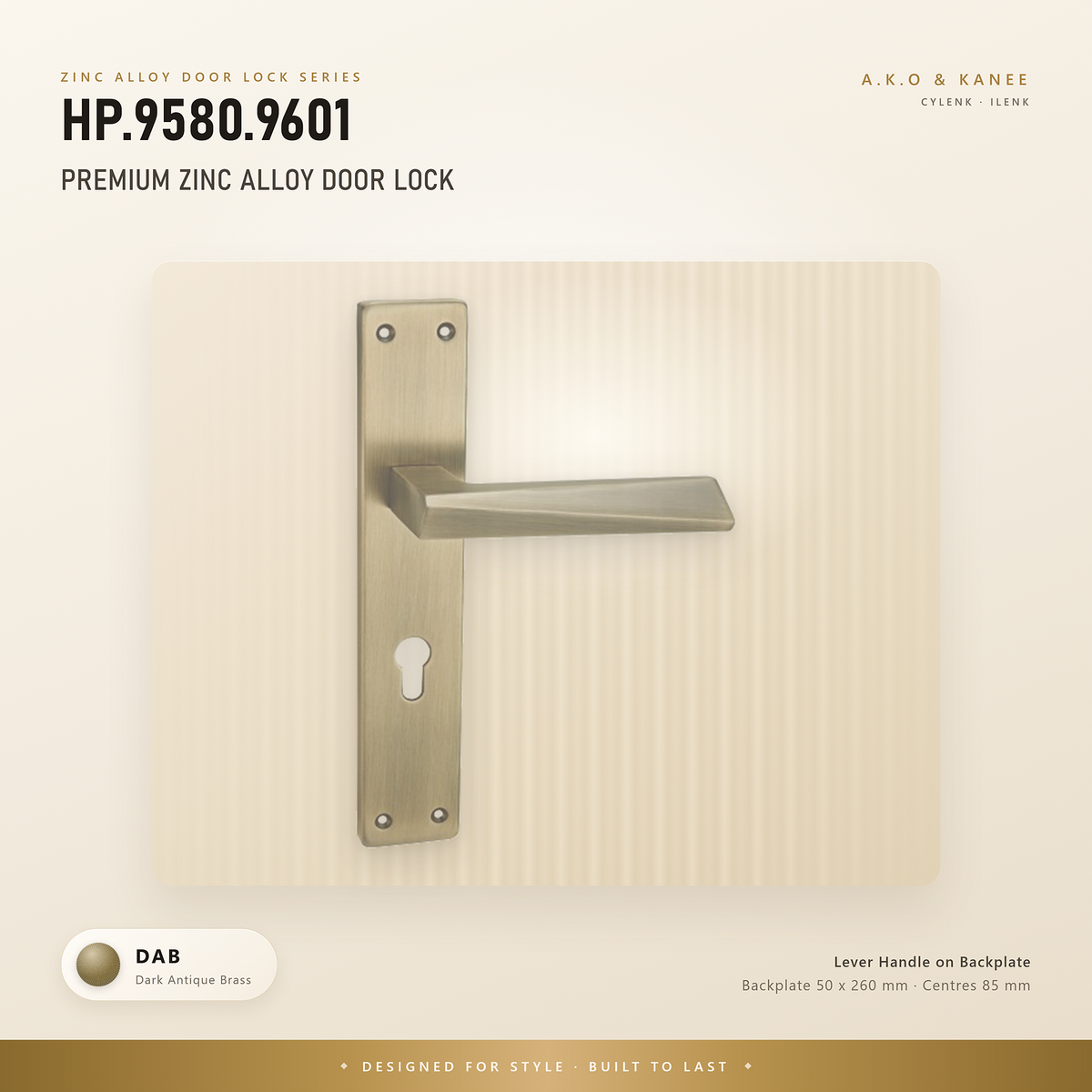 HP.9580.9601 – Premium Zinc Alloy Door Lock (DAB)