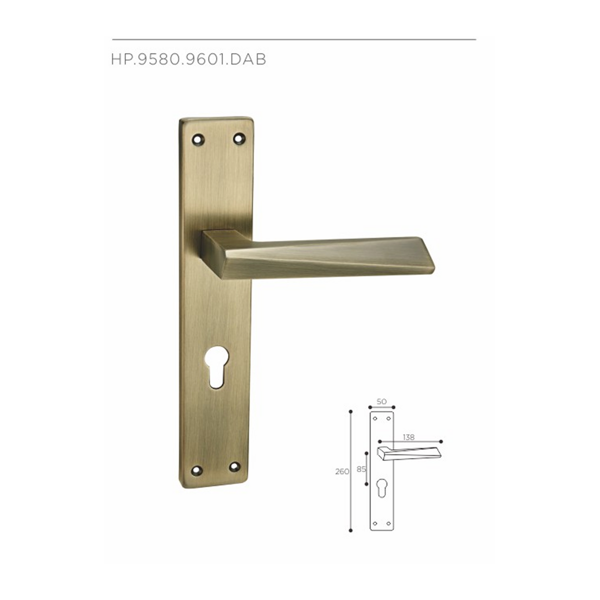 HP.9580.9601 – Premium Zinc Alloy Door Lock (DAB)