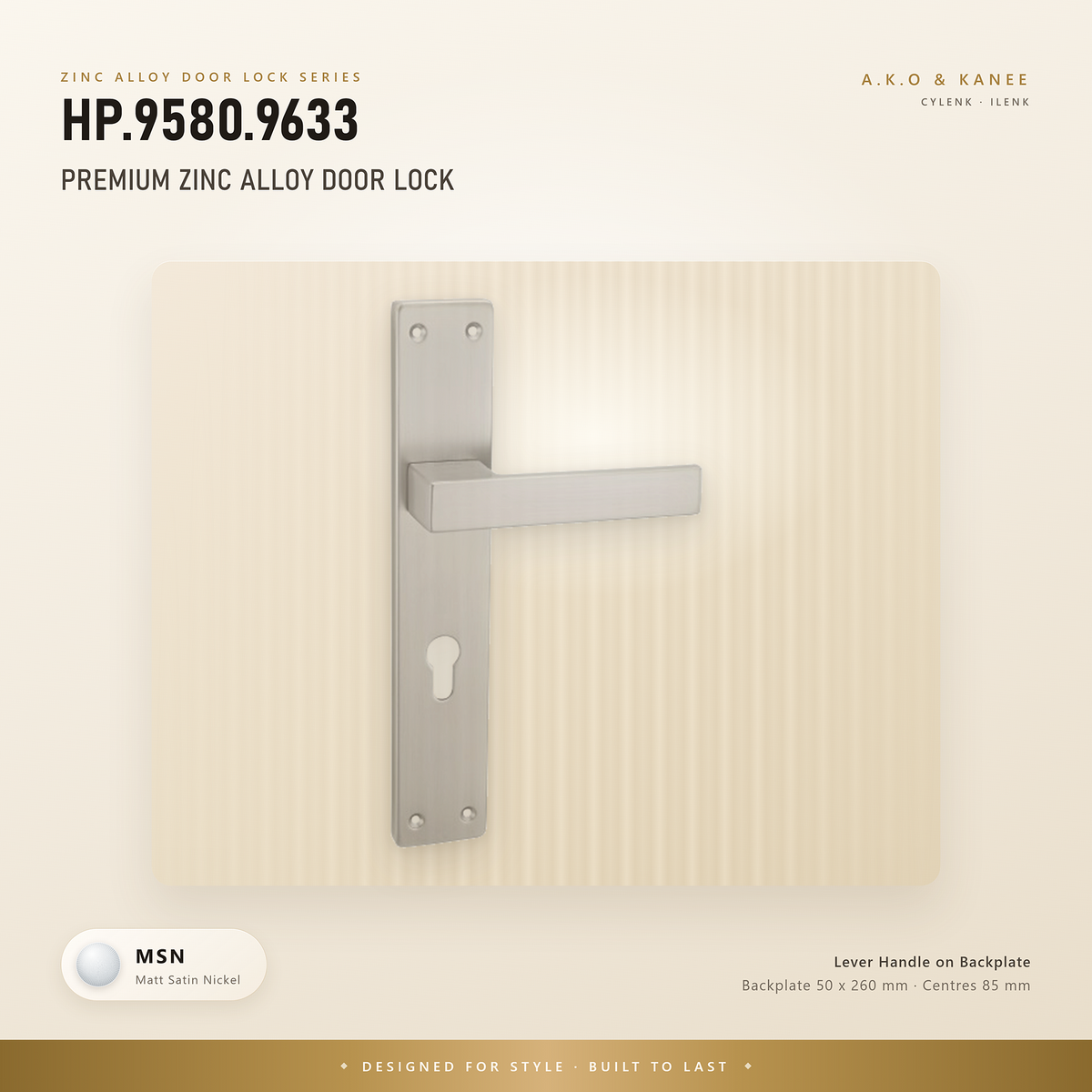 HP.9580.9633 – Premium Zinc Alloy Door Lock (MSN)