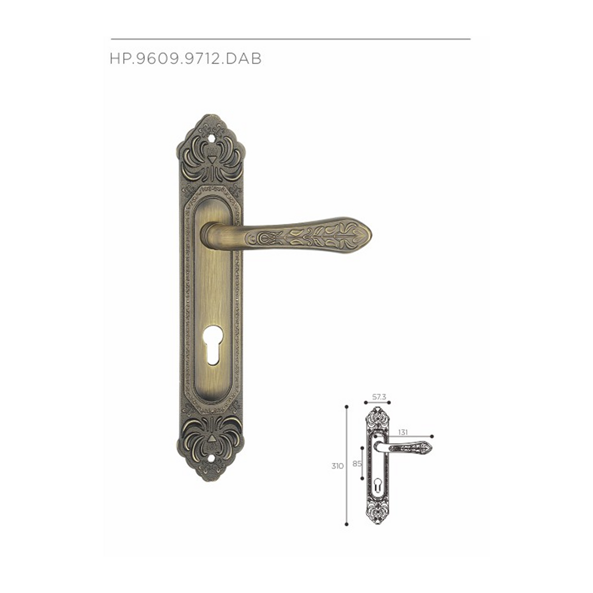 HP.9609.9712 – Premium Zinc Alloy Door Lock (DAB)