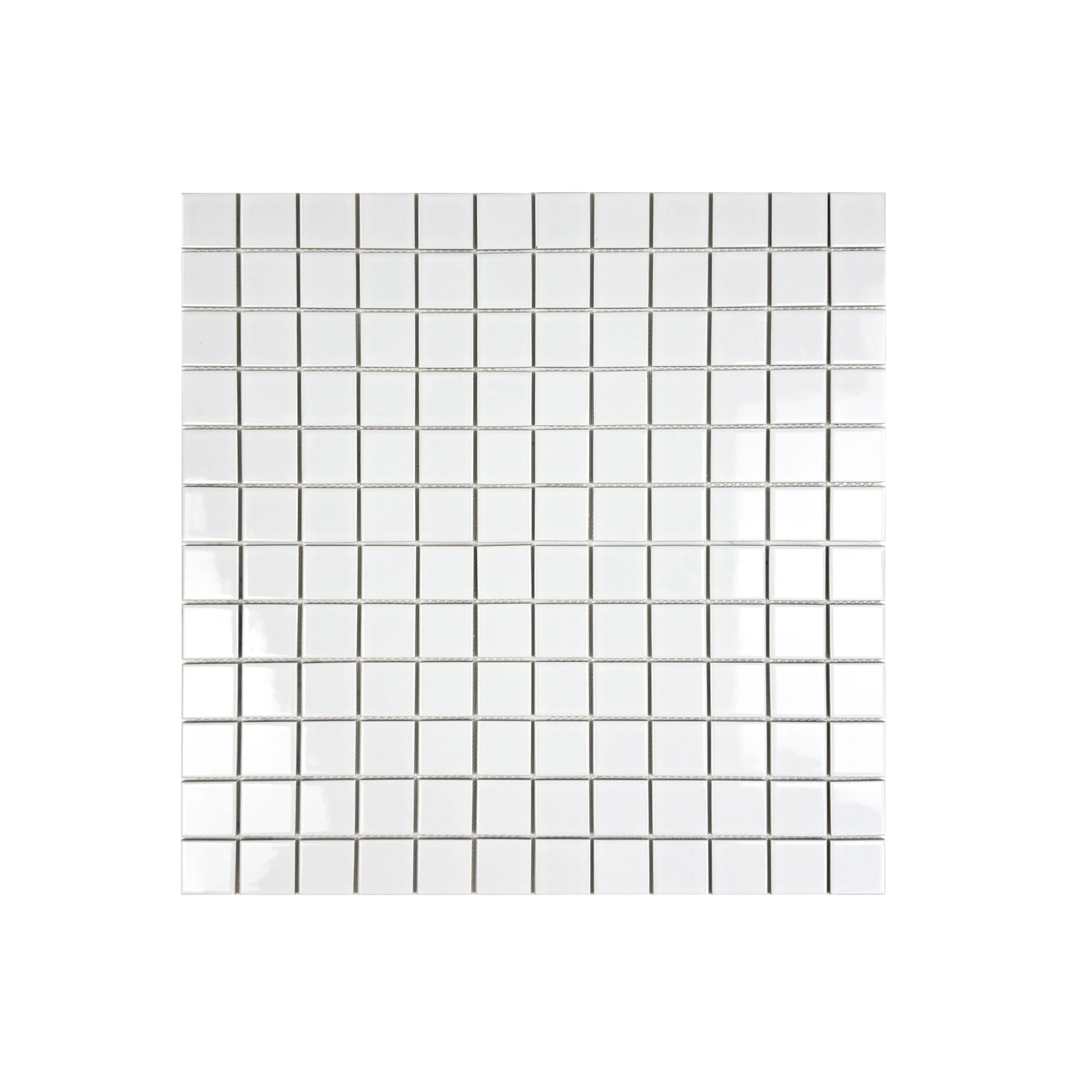 Azure Harmony White Glossy Ordinary Glazed Porcelain Mosaic