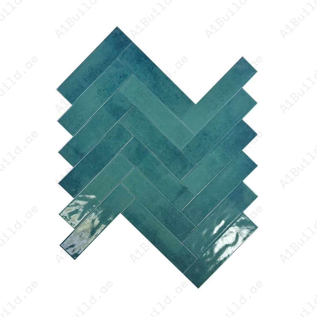 Venetian Dream Series Jungle Green Glossy Porcelain Artisanal Tile