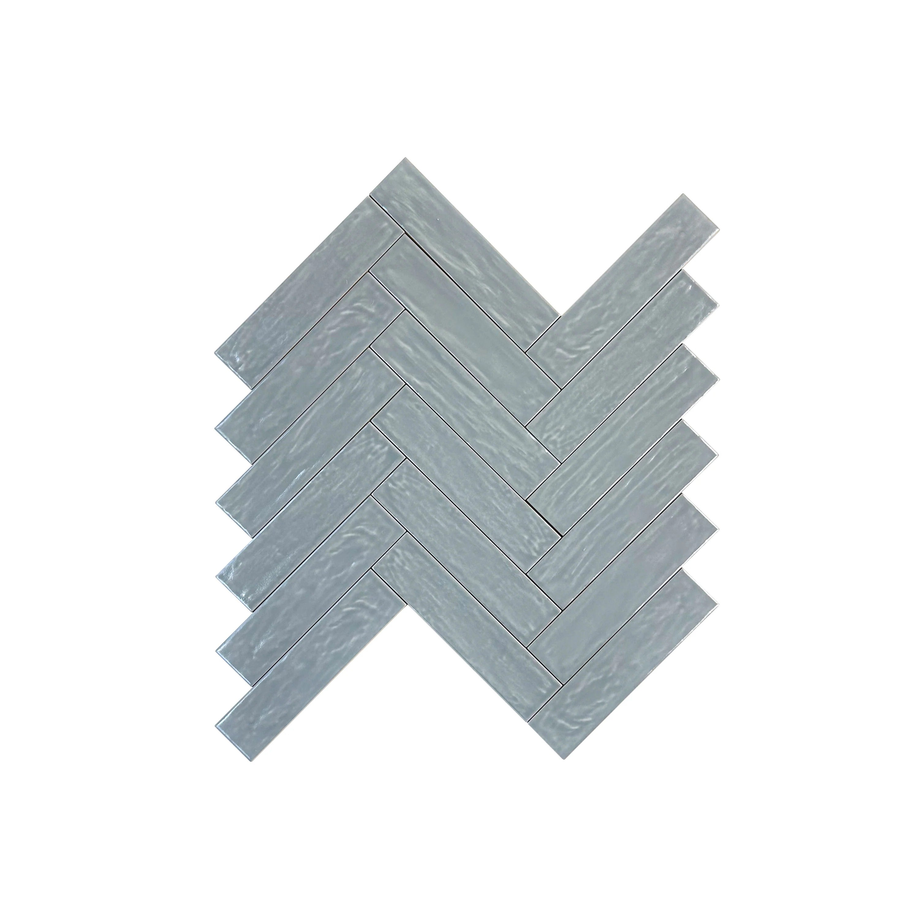 Grey Semimatte Pearlescent Ceramic Artisanal Tile