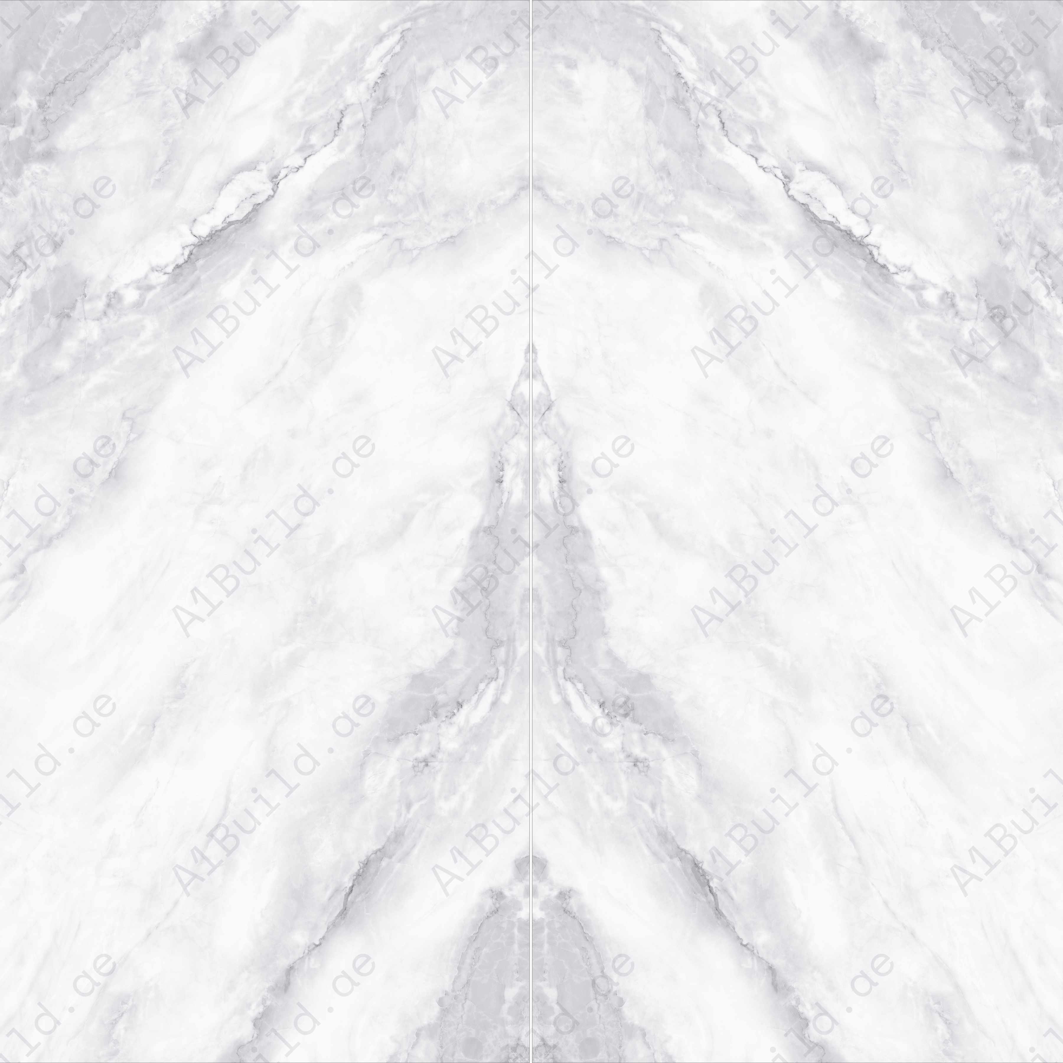 lpine Frost 160x320cm 12mm book-match glossy porcelain slab with frosty white tones and elegant veining. Perfect for walls, countertops, and luxury spaces.