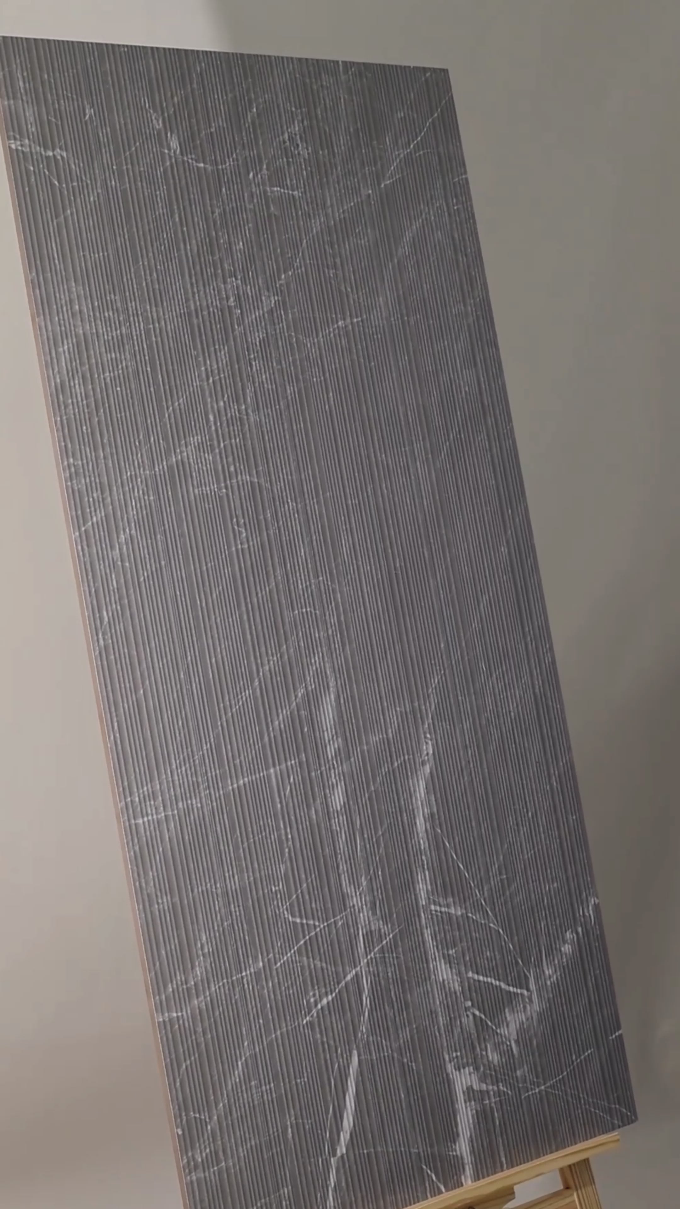 Louvers Scultorea Grey Porcelain Tile 60x120cm with Crafttech finish. Durable 9mm porcelain tile, stylish and low-maintenance. 