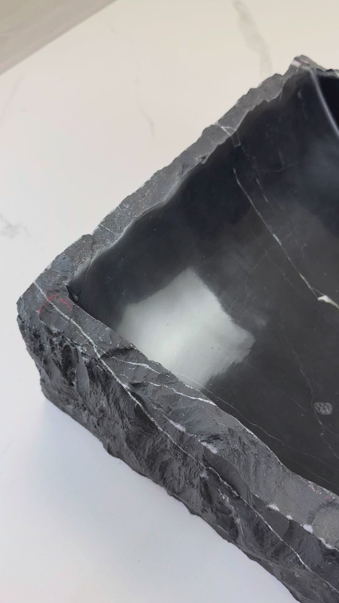 Marble Muse Black Marble Rectangle Wash Basin - timeless elegance with durability, ideal for luxury bathrooms adding a refined natural touch to any interior.