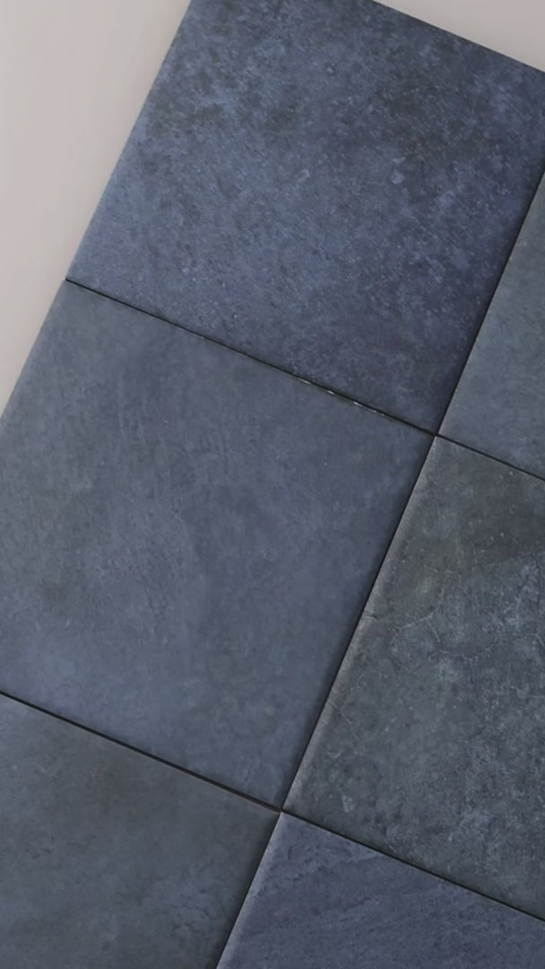Indigo matt 15x15cm Spanish porcelain tiles for indoor floors, walls, and outdoor walls. Durable, slip-resistant, and elegant.
