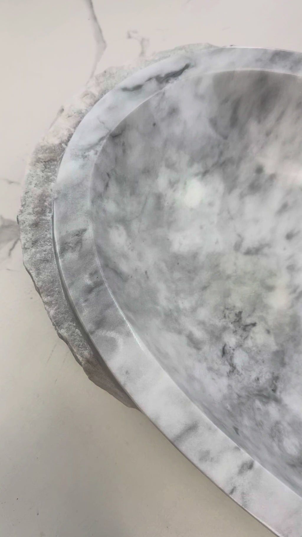 Elevate your bathroom with the Marble Muse Carrara White Natural Elliptical Wash Basin, crafted from premium marble for timeless elegance and lasting beauty.