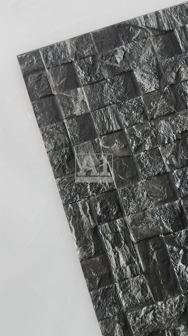 BLOCK BLACK 3D Matt 30x60cm Ceramic Indoor Outdoor Wall Tile